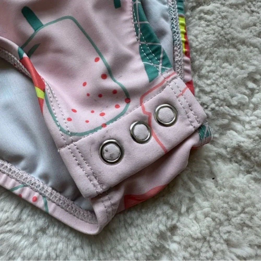 Carter's | Pink Ice Cream Flutter Sleeve One Piece Swimsuit | Size 18 Months